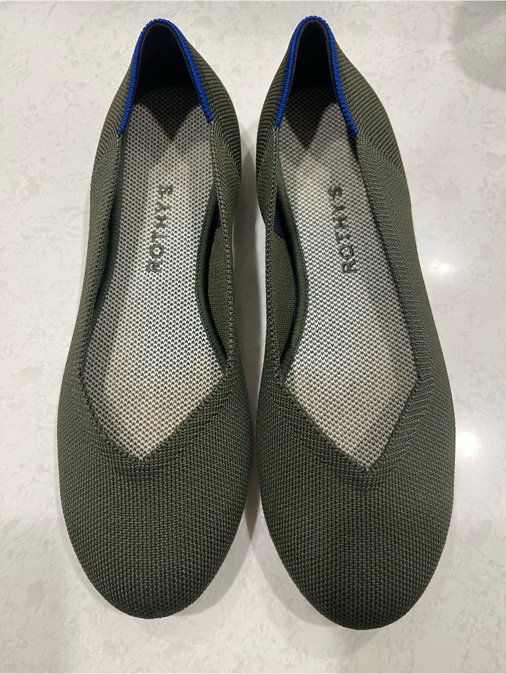 Rothy's The Flat Army Green Round Toe Flats Size 8.5 MSRP: $230.00
